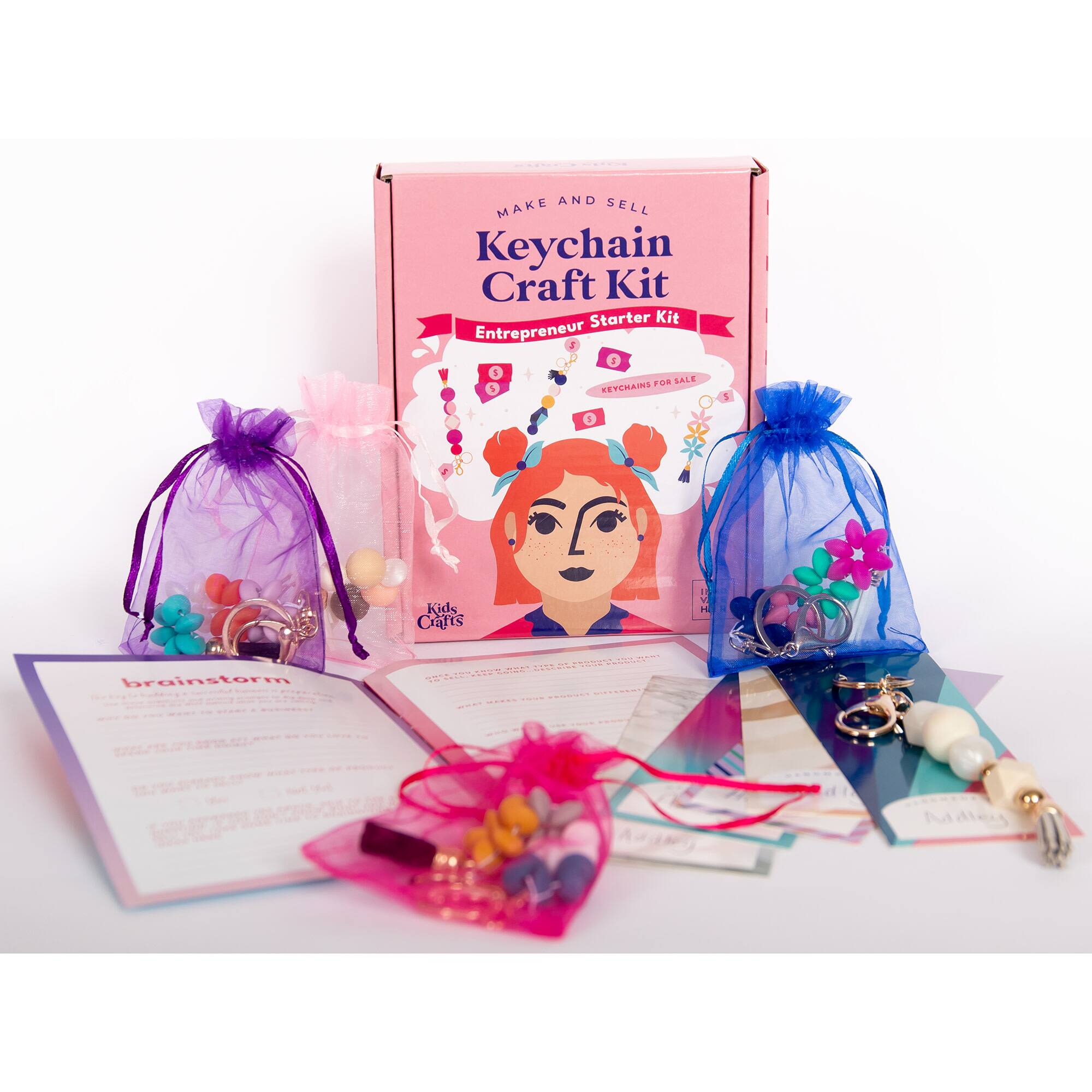 Kids Crafts Make & Sell Keychain Crafting Business Entrepreneur Starter Kit